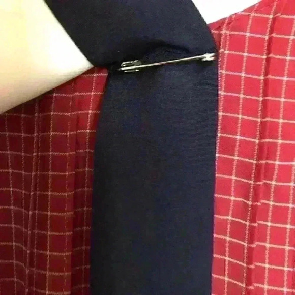 Vtg Retro 80s Mammina Tokyo Chiffon Dress Plaid Re - Picture 5 of 11